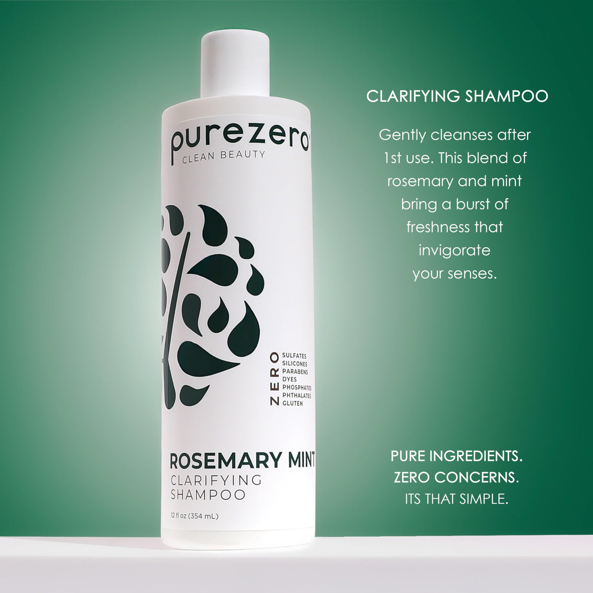 PureZero Rosemary Mint Conditioner bottle for silky, lightweight conditioning.
