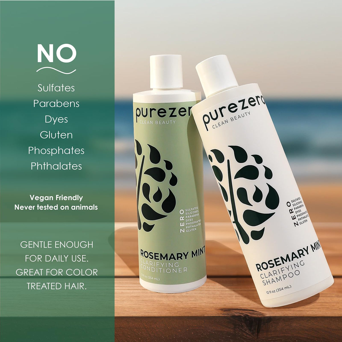 PureZero Rosemary Mint shampoo lather on hair for cleanse.