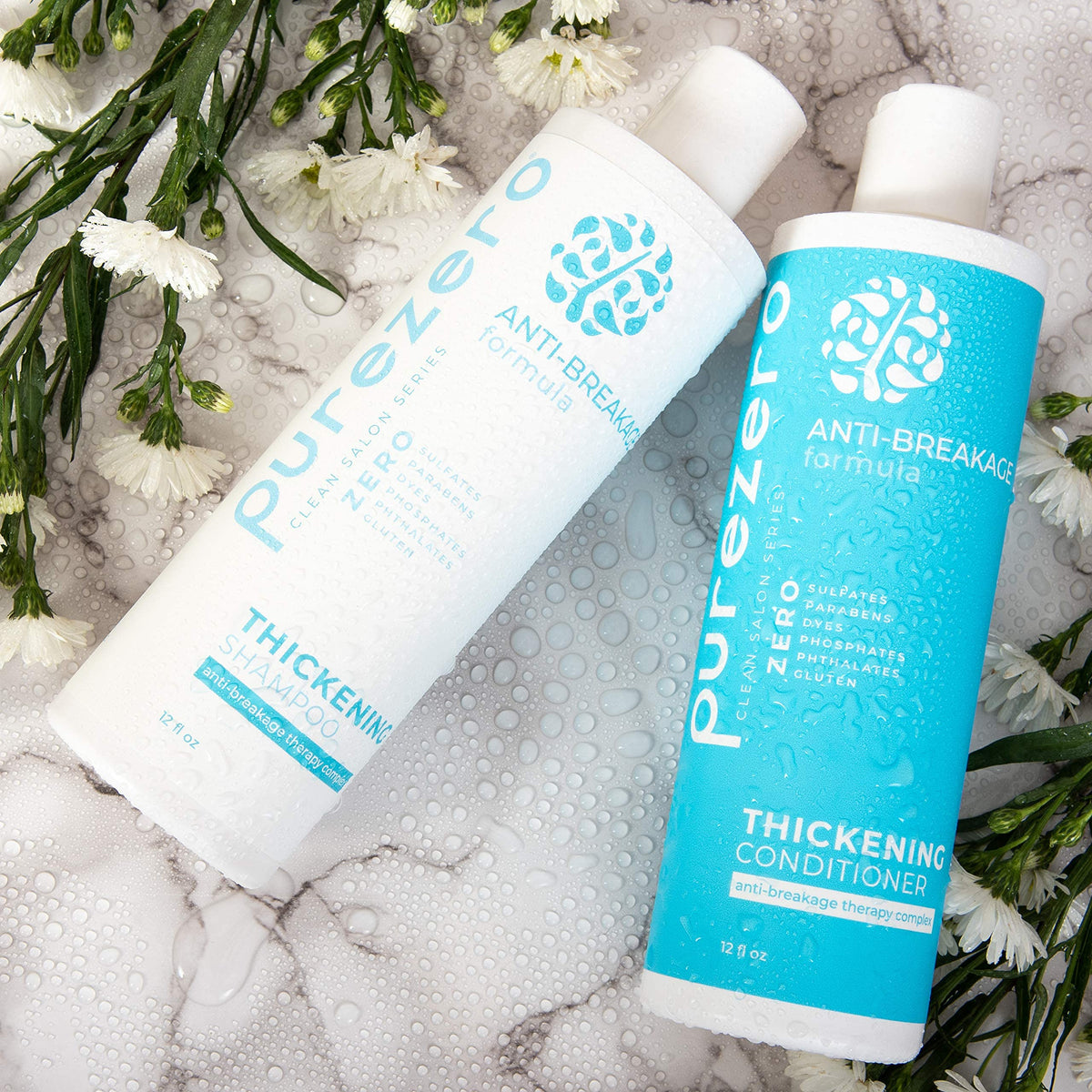 Purezero shampoo foam closeup illustrates rich lather for gentle cleansing.