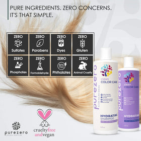 Purezero shampoo lather showing gentle cleansing and silky feel