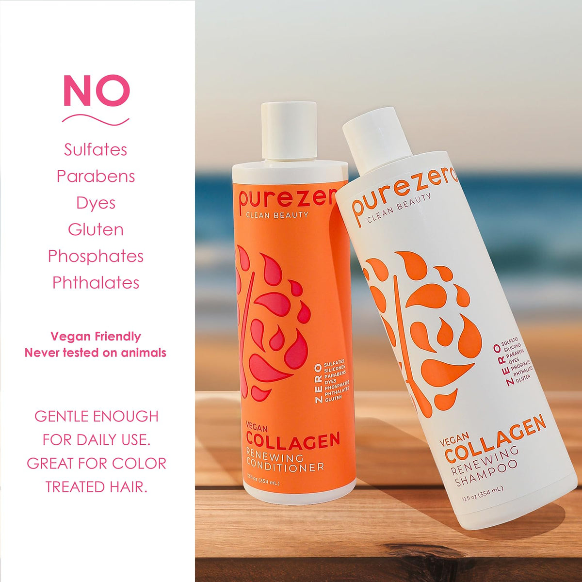 Purezero vegan cruelty-free badge visible on packaging.