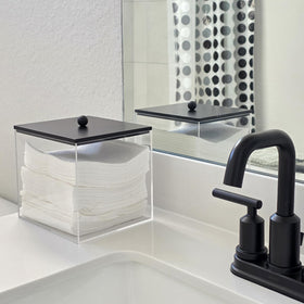 Puricon clear towel storage bin inside view with towels neatly organized.
