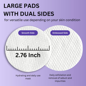 Close-up PURIPIA Metabiome pad microtexture for gentle exfoliation.