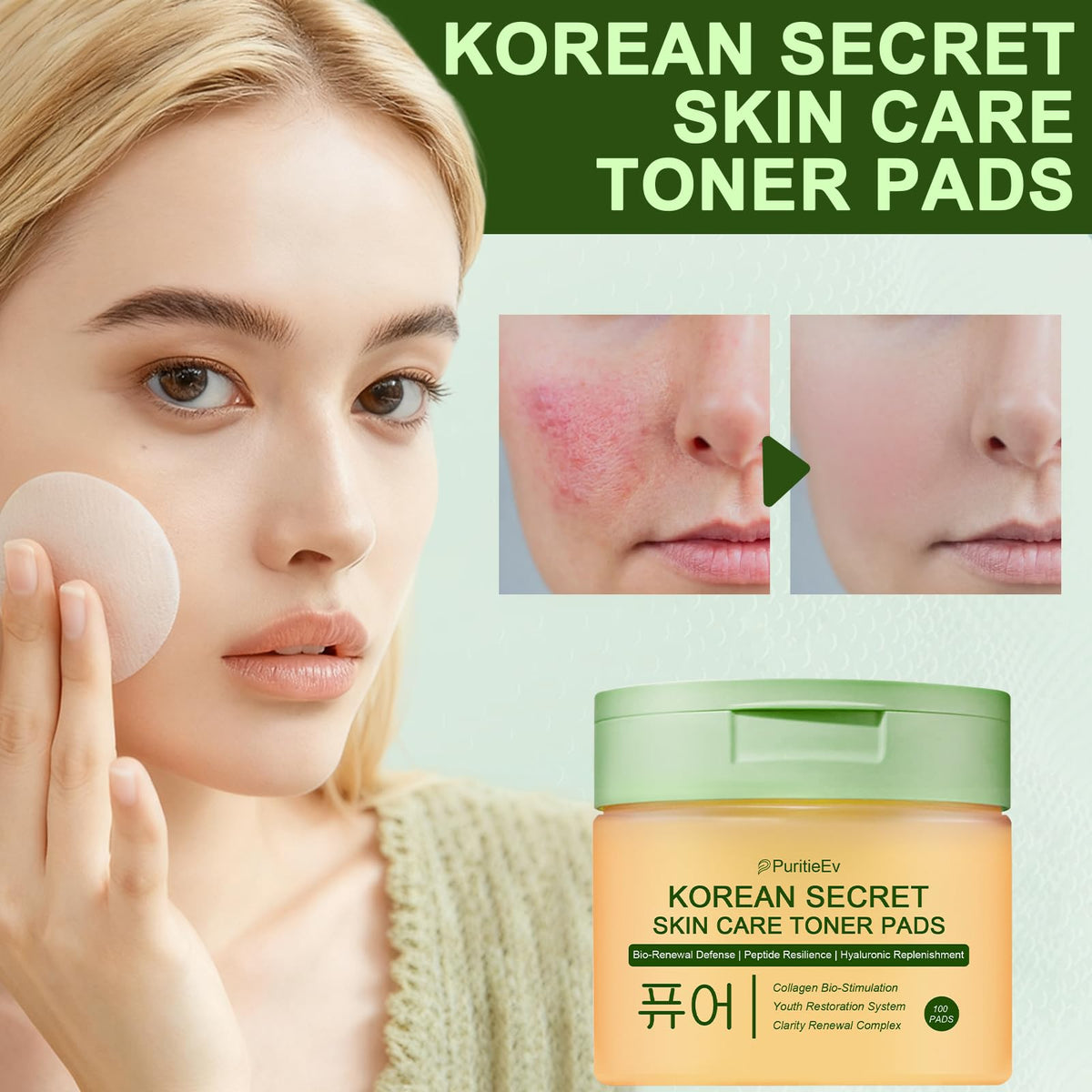 PuritieEv alcohol-free fragrance-free pads suitable for sensitive skin