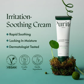 Purito Centella Cream texture closeup shows rich yet lightweight formula.
