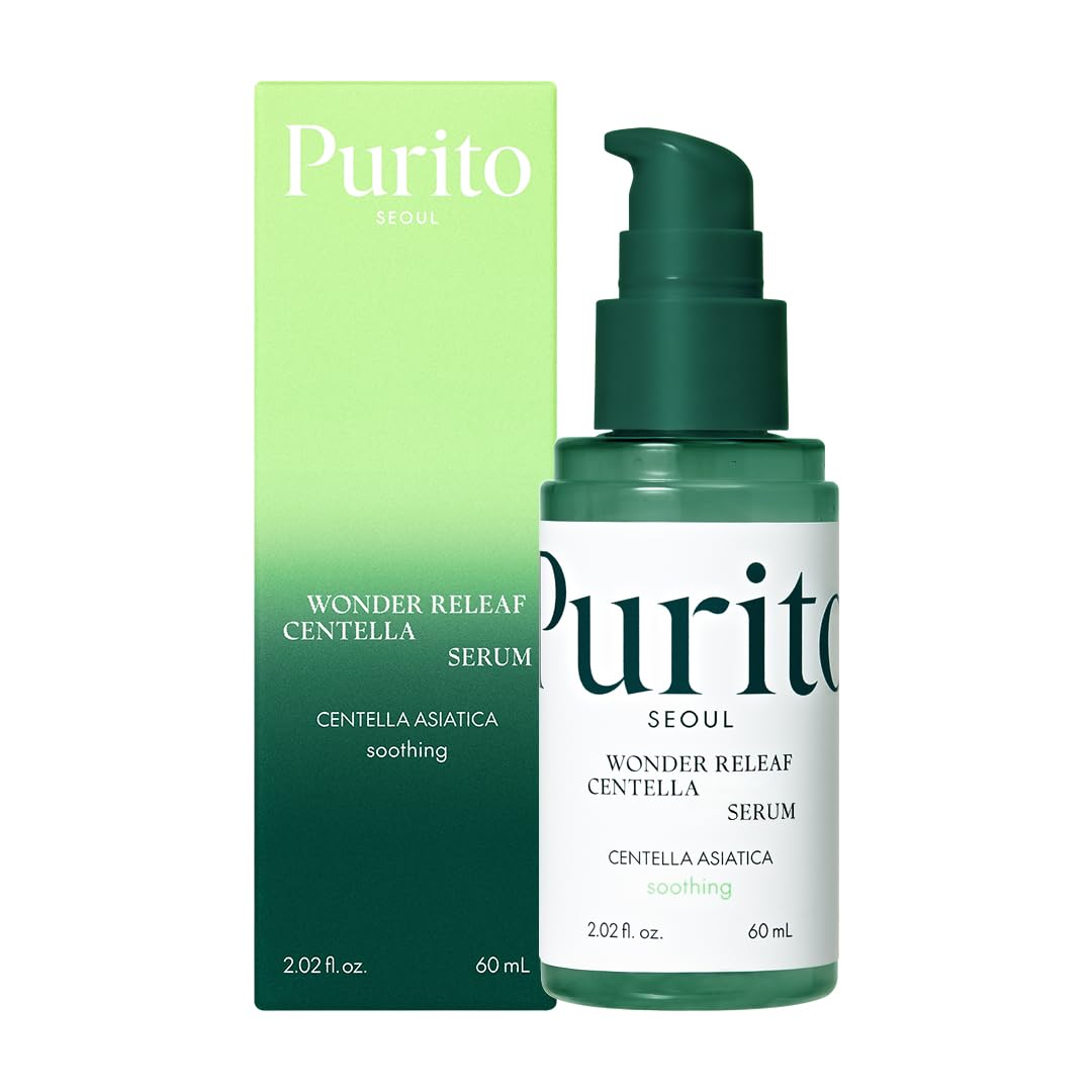 PURITO Centella Serum bottle calms irritated skin and prepares it for daily care.
