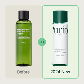 PURITO Centella Toner bottle-cap-closeup highlights clean packaging for sensitive skin.