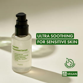 Purito Centella Unscented Serum texture closeup; gel type absorbs gently for a refreshed feel.