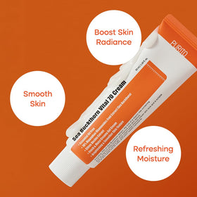 Purito Sea Buckthorn Vital 70 Cream ingredients highlight niacinamide benefits.