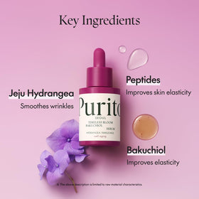Purito Seoul Timeless Bloom Bakuchiol Serum application close-up demonstrates smooth glide for daily use