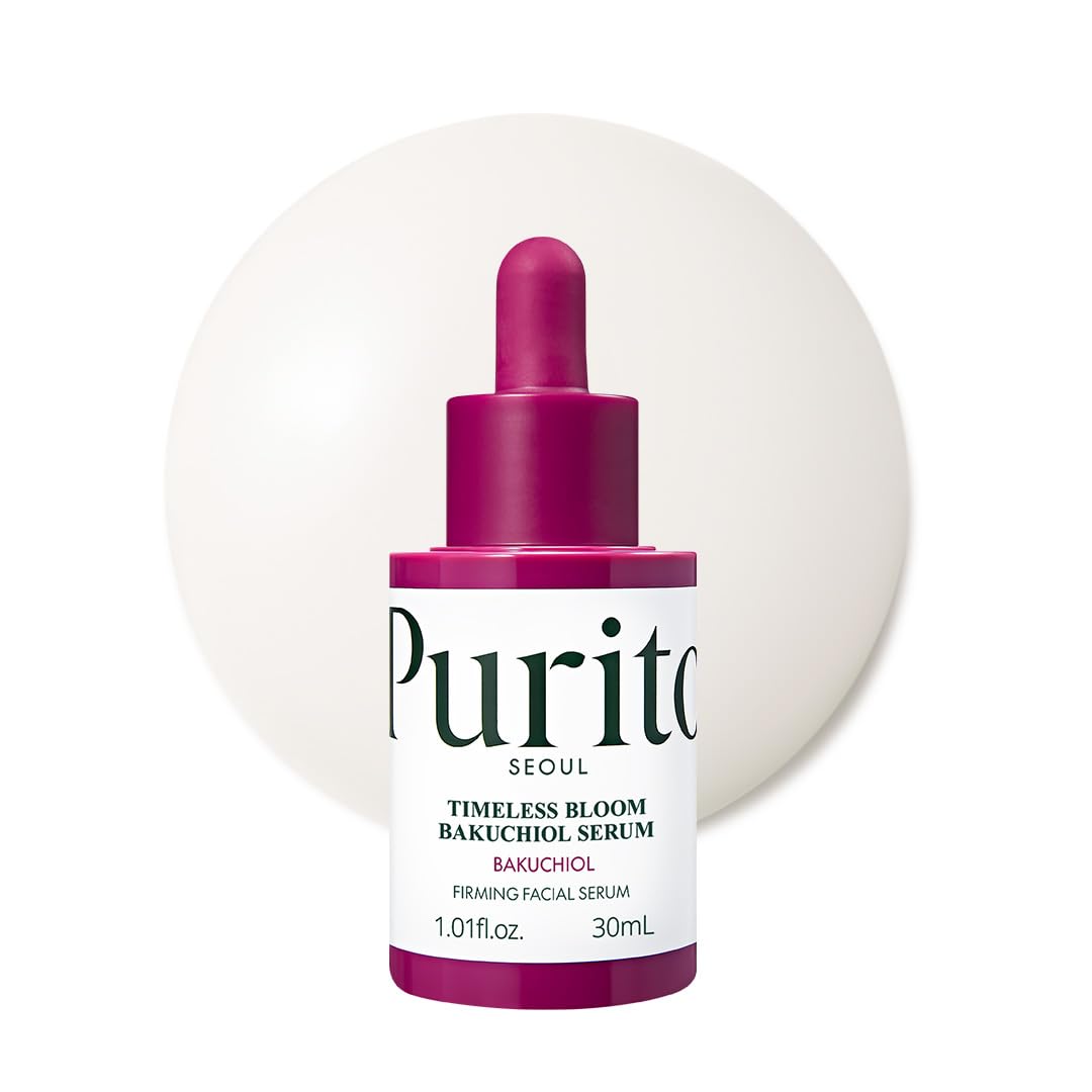 Purito Seoul Timeless Bloom Bakuchiol Serum packshot showcases gentle formula for sensitive skin