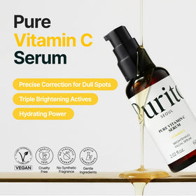 Purito Vitamin C Serum application routine image suggests a quick daily skincare step