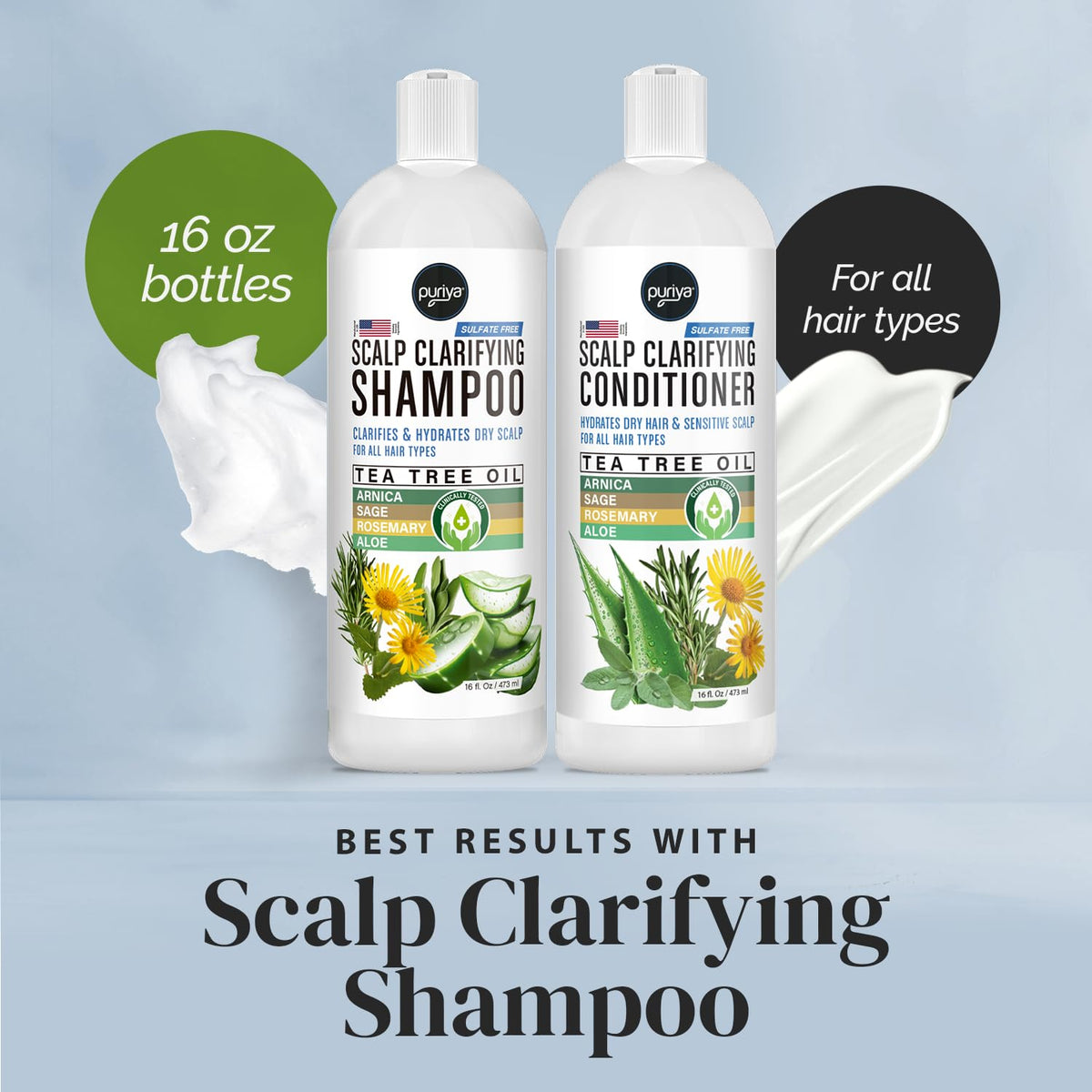 Puriya sulfate-free conditioner made in USA supports daily hair care.