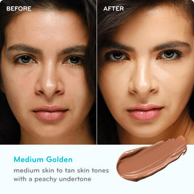 Close-up of PūrLisse Ageless Glow texture showing dewy finish