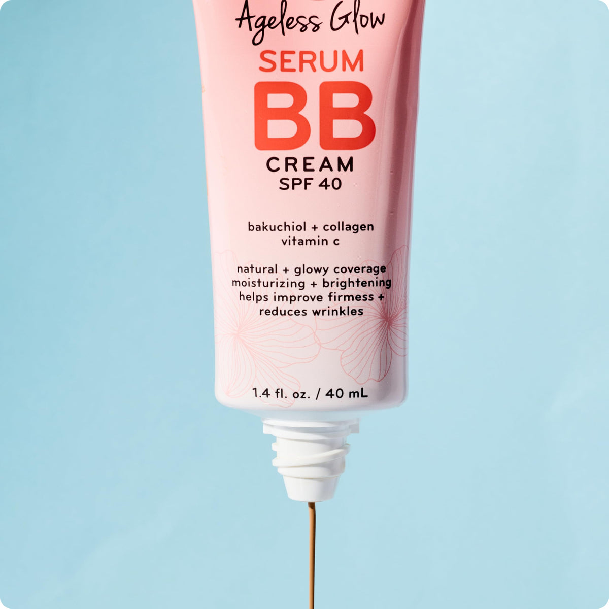 Purlisse bottle highlights vitamin C and bakuchiol brightness