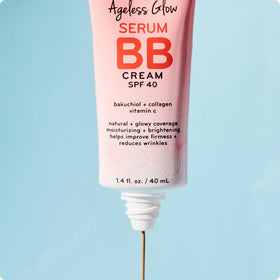 Purlisse bottle highlights vitamin C and bakuchiol brightness