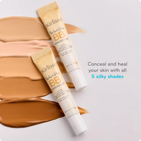 Purlisse Perfect Glow BB Cream Concealer application on face reveals natural finish without heaviness