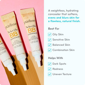 Purlisse Perfect Glow BB Cream Concealer swirl texture shows lightweight blend for under-eye coverage