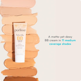 Purlisse Silk Glow BB Base Primer pump bottle ready for pre-makeup prep.