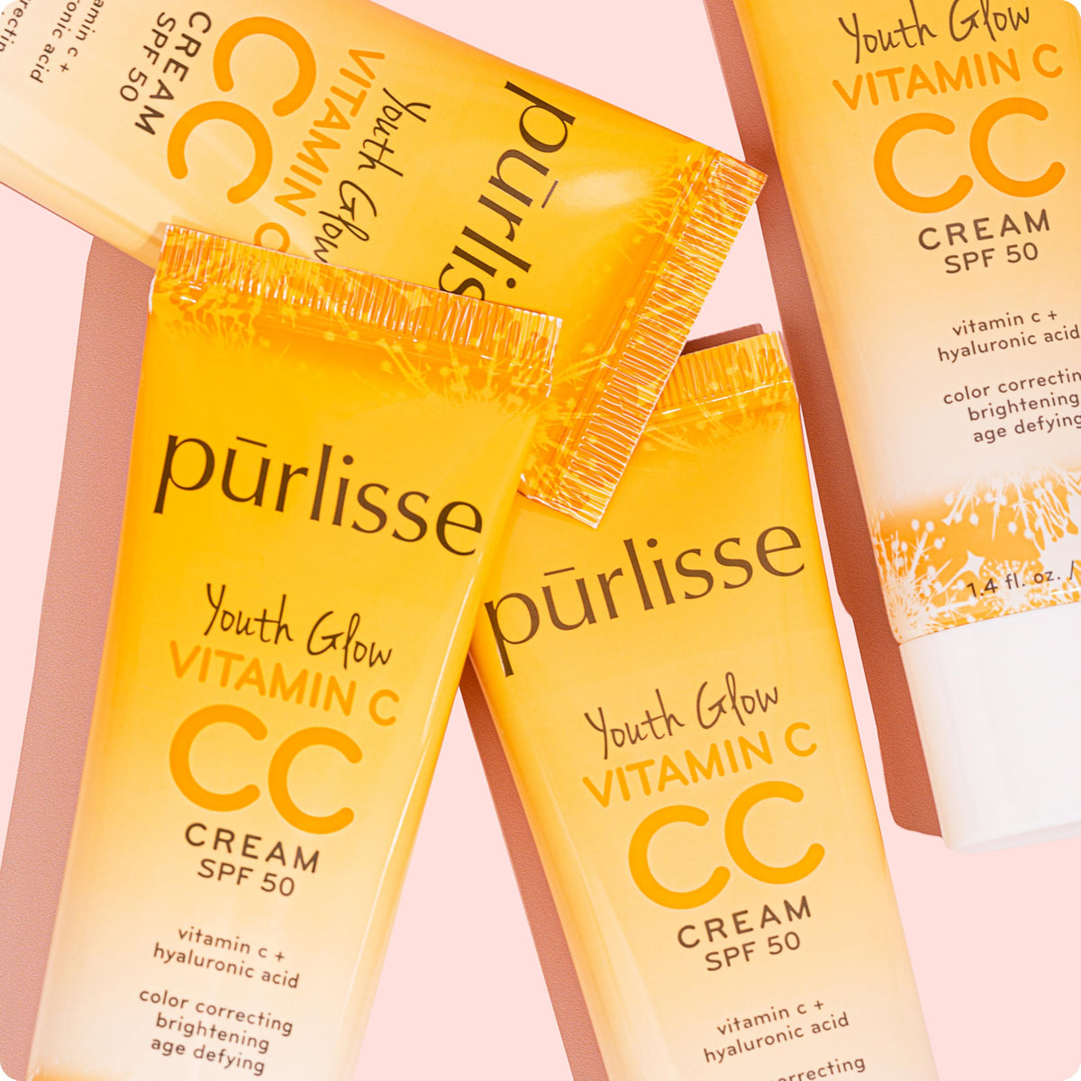 purlisse CC Cream SPF 50 on a clean hand during application.