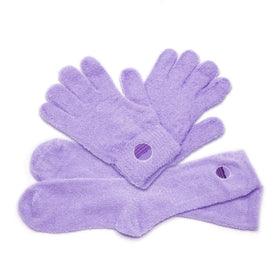 Purple Canyon aloe socks close-up fabric highlighting plush, gentle moisture.