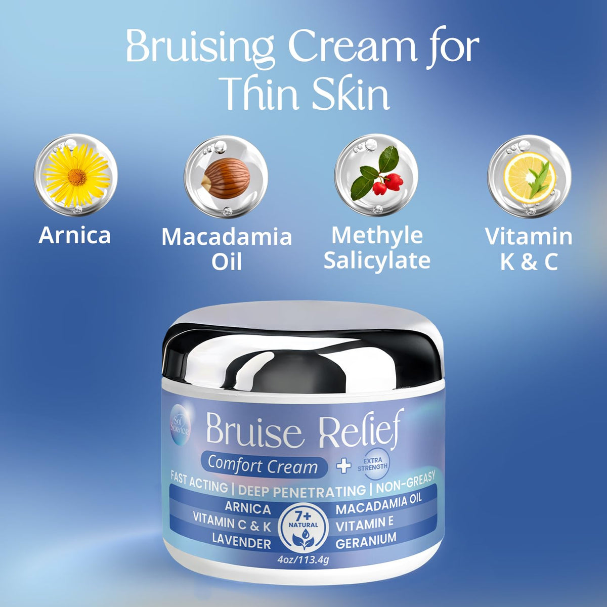 Purple Canyon Fast-Absorbing Bruise Cream with Macadamia nourishes delicate skin