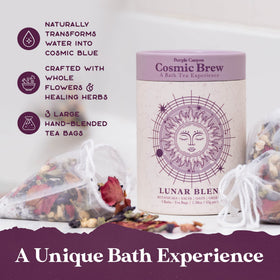 Purple Canyon Lunar Blend Bath Tea bags ready for a daily ritual