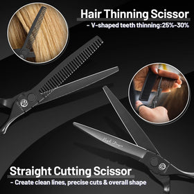 Purple Dragon teflon-coated blades provide smooth, snag-free styling.