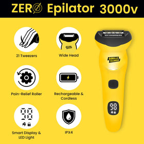 Purple Gorilla Gorilla Technique Epilator 3000V triple-row roller system for faster epilation.