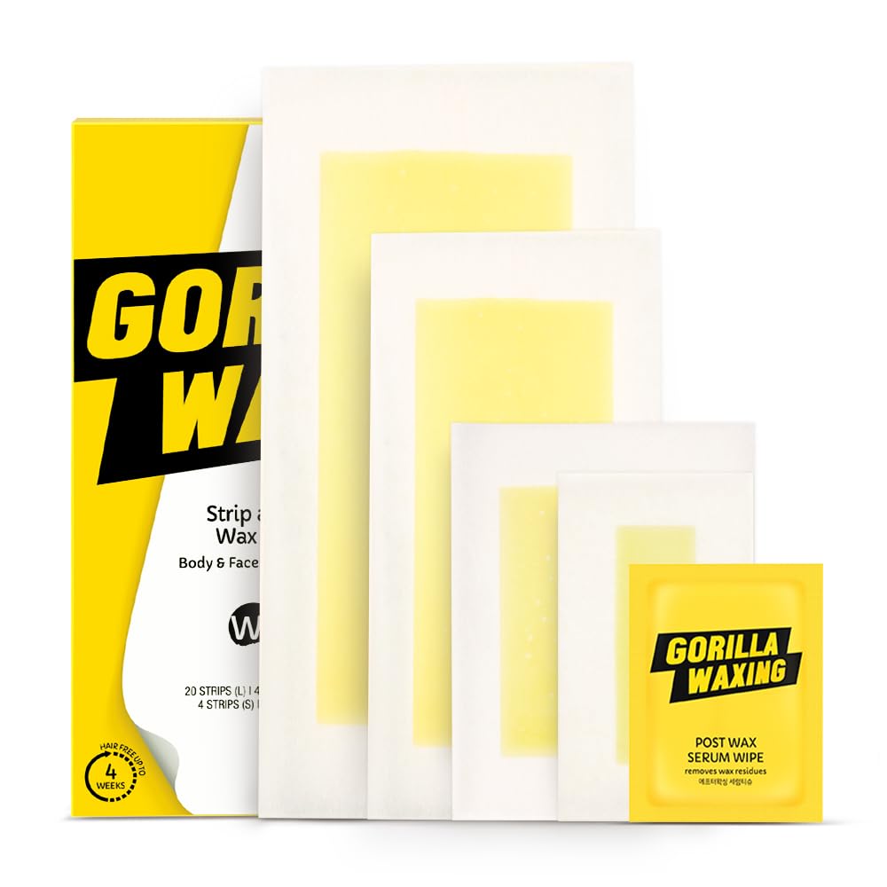 Purple Gorilla Wax Strips Kit packaging showing compact, travel-ready design for on-the-go grooming.