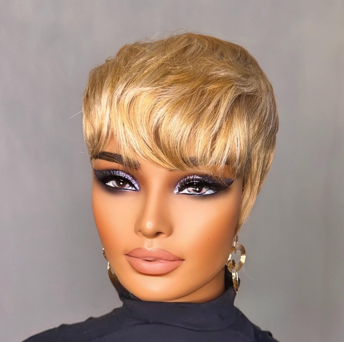 PurpleSexy Pixie Cut wig packaging image showing ready-to-wear convenience.