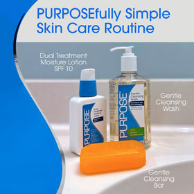 Purpose Dual Treatment Moisture Lotion SPF 10 travel pack keeps sensitive skin hydrated on the go.