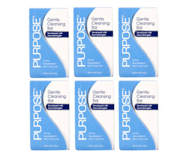 Purpose Gentle Cleansing Bar packaging highlights dermatologist-friendly formula for sensitive skin