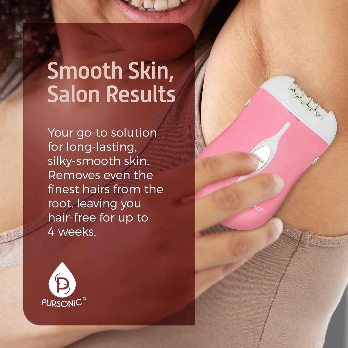 Pursonic FE120P in-use on legs and arms for smooth results