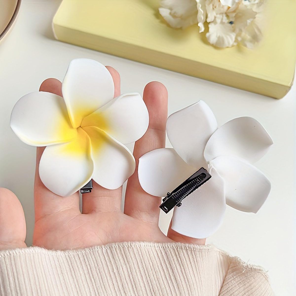 Pursuestar foam plumeria petals clip for lightweight wear