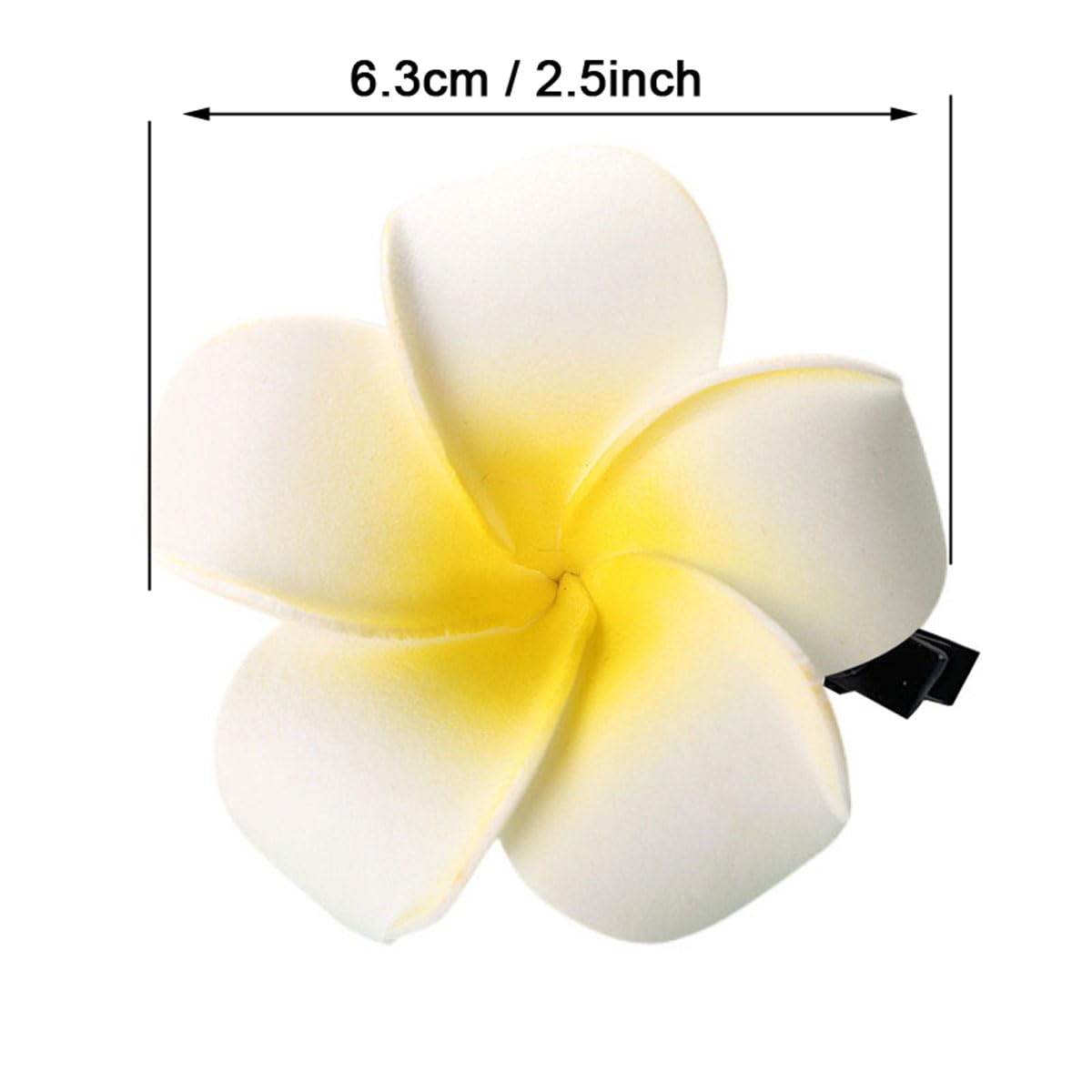 Pursuestar Hawaiian frangipani clip white 2.5-inch accent