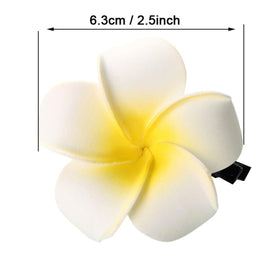 Pursuestar Hawaiian frangipani clip white 2.5-inch accent