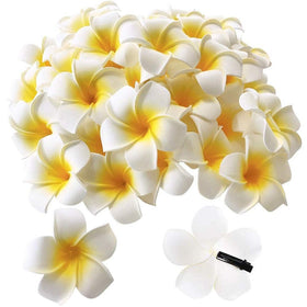 Pursuestar white plumeria flower clip for tropical wedding hair decor