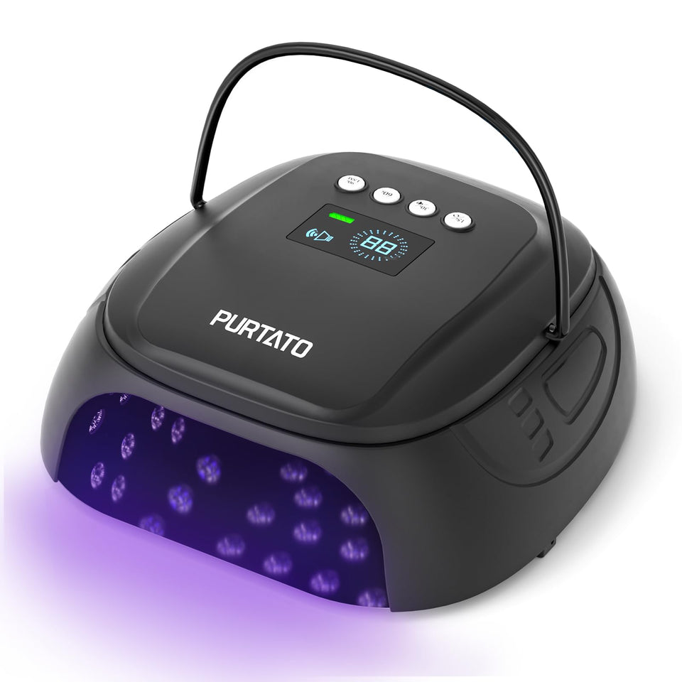 Purtato 126W cordless nail lamp with large space for easy gel nail curing
