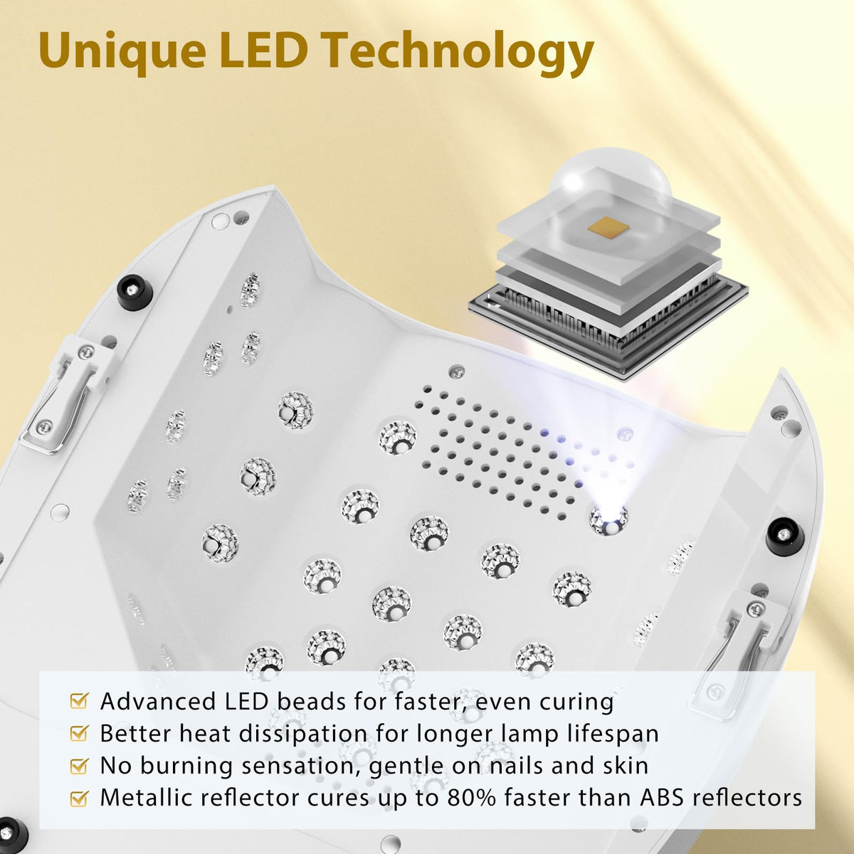 Purtato cordless design with built-in battery for portability and on-the-go curing
