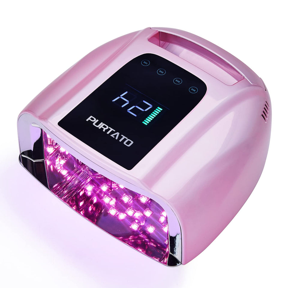 Purtato 96W UV LED nail lamp cordless design enables easy at-home curing
