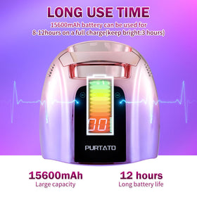 Purtato cordless nail lamp with 15600mAh battery for portable manicures.