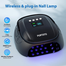 Purtato lamp featuring removable base tray for easy cleanup