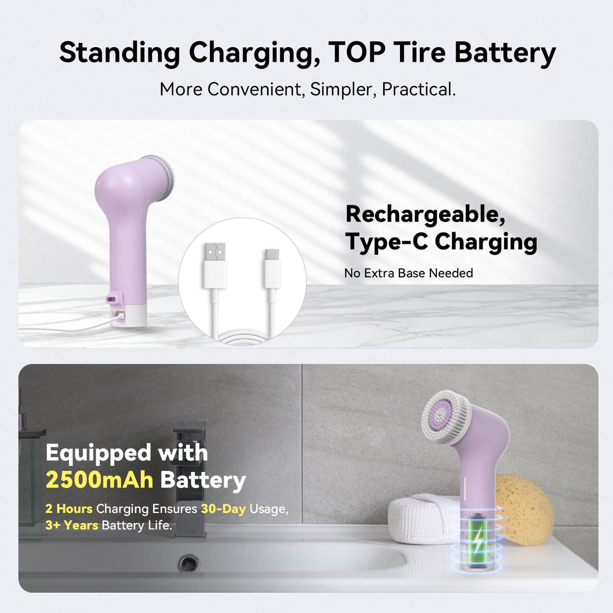 PURTIF stand-up charging keeps your counter tidy and portable