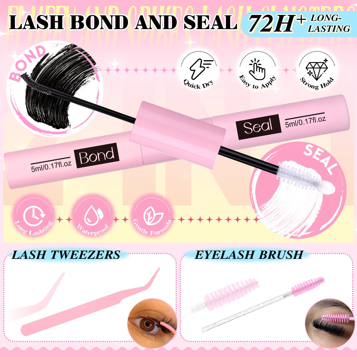 PVDKIW 180D short lash clusters for natural daily wear.
