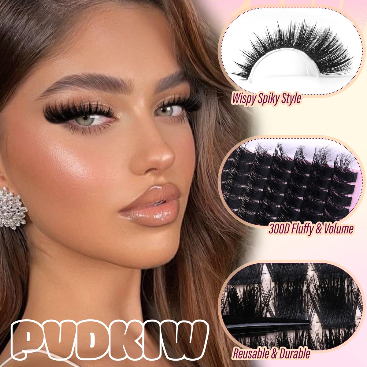 PVDKIW curved lash tweezers for precise application