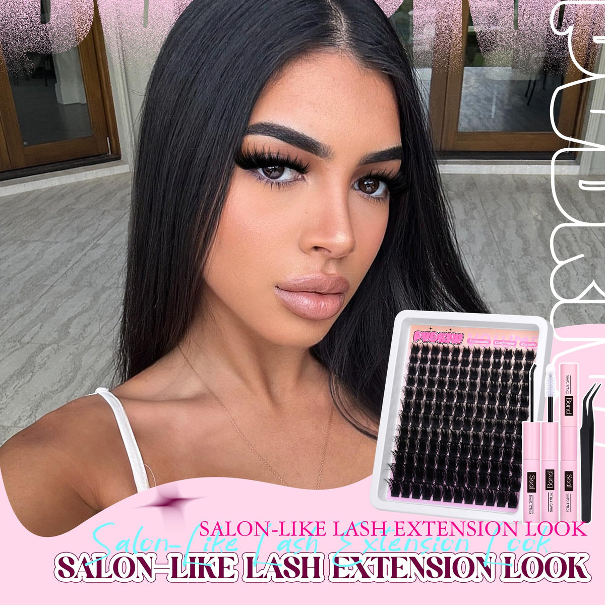 PVDKIW DIY lash extension kit with 144 clusters
