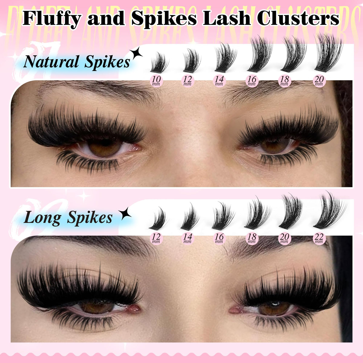 PVDKIW fluffy lash clusters kit bottom lashes for balanced eye contour.