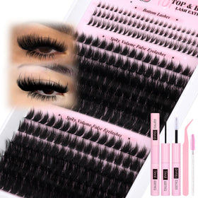 PVDKIW fluffy lash clusters kit upper lashes for daily voluminous looks.