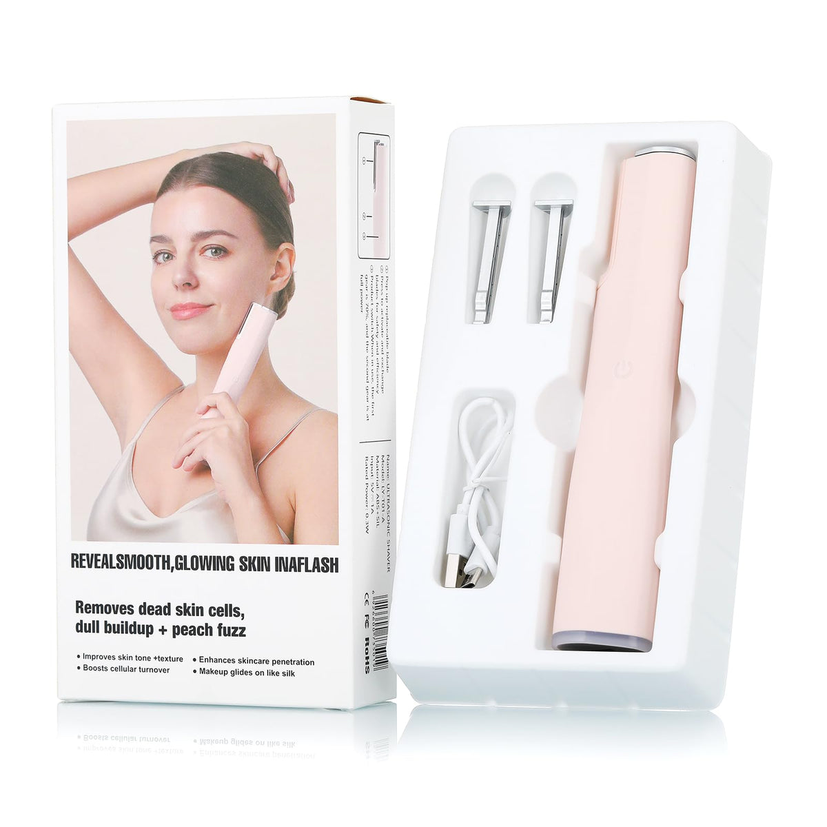 pvqKing dermaplane's eyebrow-trimmer function for precise shaping.